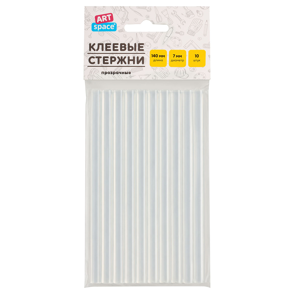 Клеевой стержень, диаметр 7мм 140мм (10шт) ArtSpace