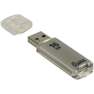 Флеш-диск 16 GB SMARTBUY V-Cut USB 2.0, серебристый
