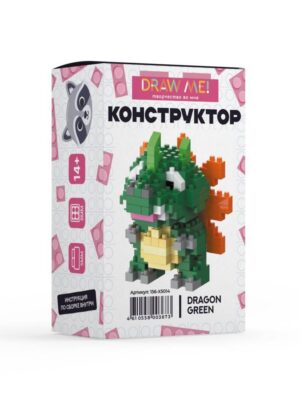 Конструктор Draw Me! ЗЕЛЁНЫЙ ДРАКОН, 186 деталей