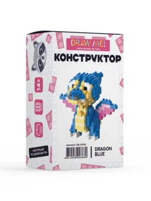 Конструктор Draw Me! СИНИЙ ДРАКОН, 200 деталей
