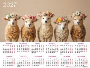 Календарь листовой А2 Hatber 2027г Знак Года1