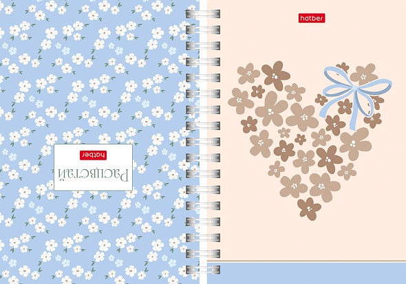 Записная книжка 80л. А6 Hatber Нежное очарование, клетка на гребне