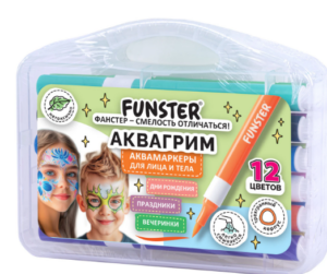 Аквагрим аквамаркеры для лица и тела FUNSTER 12 цветов