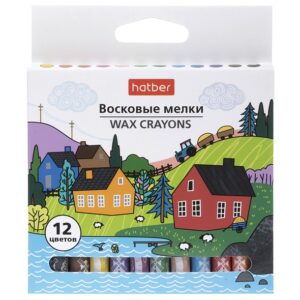 Мелки восковые Hatber Арт Тайм 12цв. круглый корпус