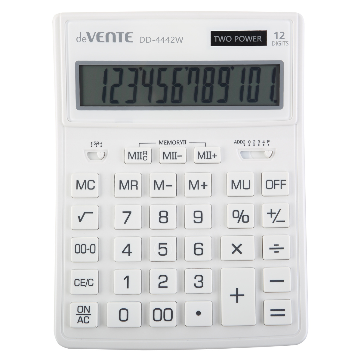 Калькулятор настольный deVENTE DD-4442W 155х204мм 12-разряд. молочный