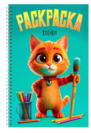 Раскраска А5 Проф-Пресс Котики, на гребне
