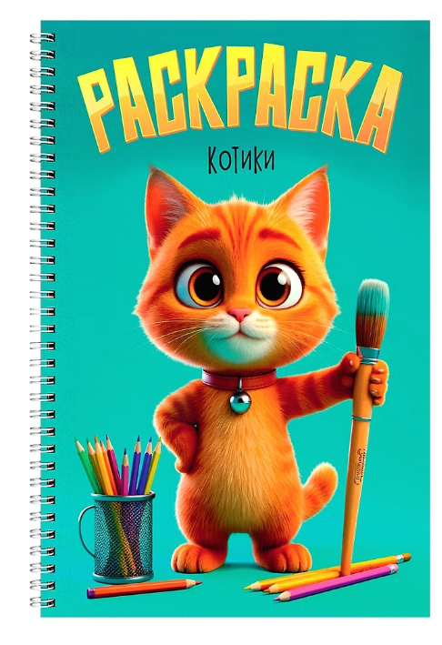Раскраска А5 Проф-Пресс Котики, на гребне