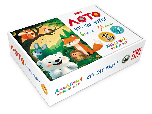Игра развивающая Лото Кто где живет 36 фишек (М)