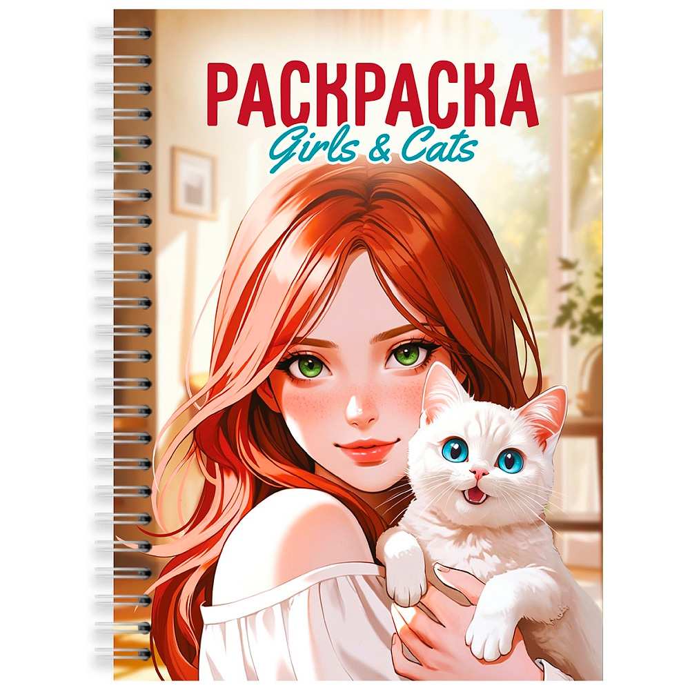 Раскраска-антистресс Проф-Пресс Девушки Girls & Cats