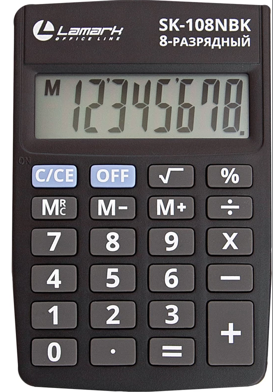 Калькулятор карманный Lamark SK-108NBK 58х88мм 8-разряд.